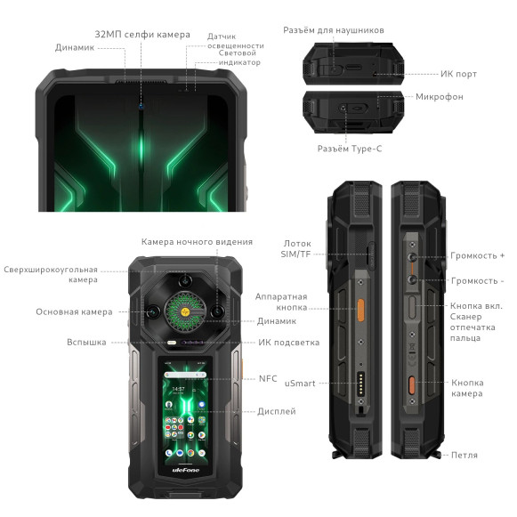 Смартфон Ulefone Armor 33 Pro 16/512Gb Phantom Black